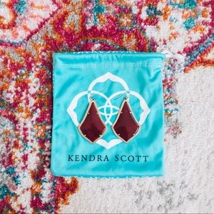 Kendra Scott Burgandy Alexandra earrings in gold